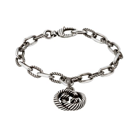 gucci silver interlocking g bracelet|interlocking g silver groumette bracelet.